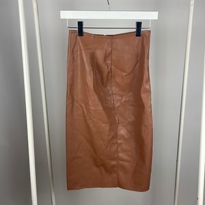 Nude/Blush faux leather skirt